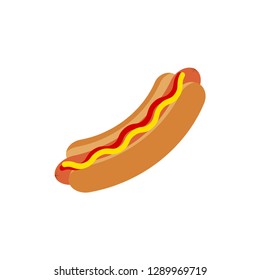 Hotdog vector icon. Hot dog flat vector icon