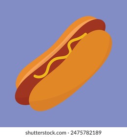 Hotdog-Vektorgrafik-Symbol. Hot Dog Illustration Cartoon. Flache Hotdog-Design-Vektorgrafik