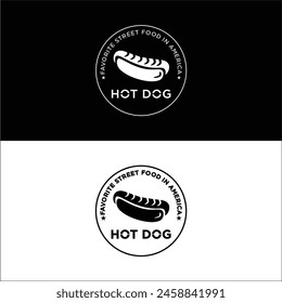 Hotdog vector icon illustration isolated on black and white background