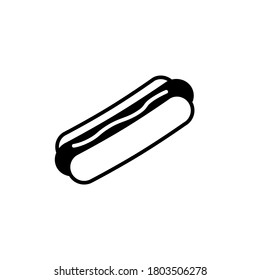 Hotdog vector icon. Isolated hotdog icon design illustration. Hotdog outline template design 