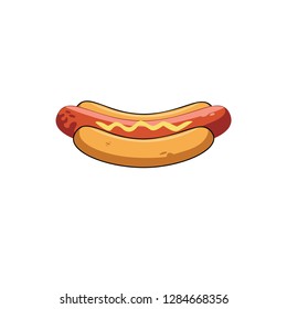 Hotdog vector icon in white