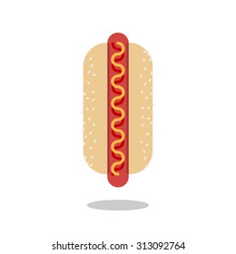 Hot-dog vector illustration.