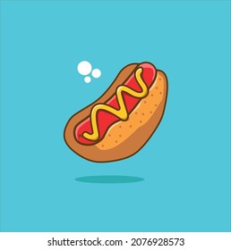 Hotdog vector, illustration creative cartoon 