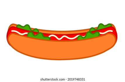 Hotdog Vector and illustration. Fast food for poster, menus, brochure, web and icon fastfood.