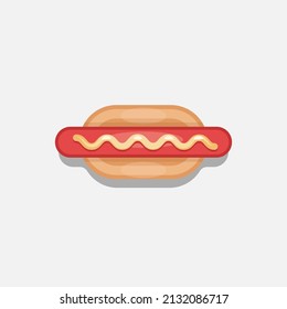 Hotdog vector illustration, hotdog flat icon, fast food icon