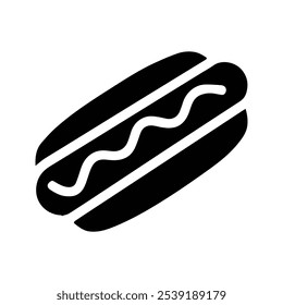 Ícone de ilustração vetorial Hotdog. Ilustração de linha fina personalizável.  Traçado editável.