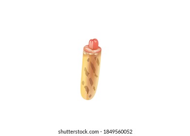 Hotdog vector illustration isolated on white background
