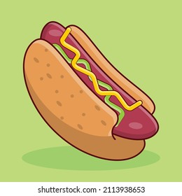 hot dog Vektorgrafik auf transparentem Hintergrund.Premium-Qualitätssymbole.Vektor-Flachsymbol für Konzept und Grafikdesign.
