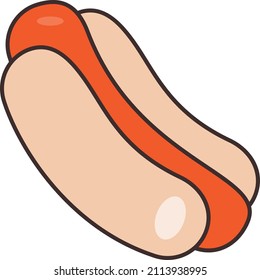 hotdog Vector illustration on a transparent background.Premium quality symmbols.Vector line flat icon for concept and graphic design.
