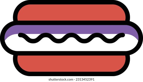 hotdog Vector illustration on a transparent background. Premium quality symmbols. Line Color vector icons for concept and graphic design.