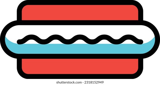 hotdog Vector illustration on a transparent background. Premium quality symmbols. Line Color vector icons for concept and graphic design.
