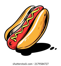 hotdog vector illustration with white background