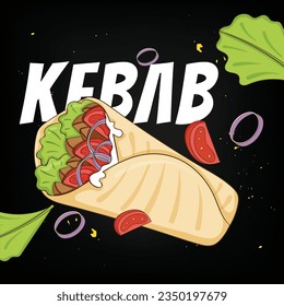 Hotdog Vector isolated flat fast food illustration for poster