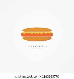 Hotdog. Vector isolated flat illustration fast food for poster, menus, brochure, web and icon fastfood.