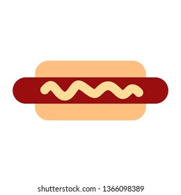 Hotdog. Vector isolated flat illustration fast food for poster, menus, brochure, web and icon fastfood