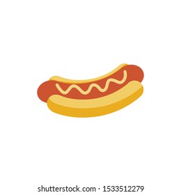 Hotdog. Vector isolated flat illustration fast food for poster, menus, brochure, web and icon fastfood.