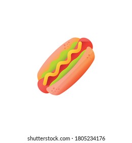 Hotdog. Vector aislado de ilustración plana de comida rápida para afiches, menús, folleto, web y comida rápida de iconos.
