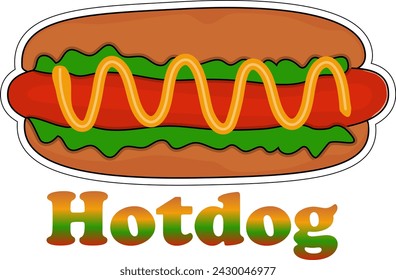 Hotdog. Vektor-isolierte flache Illustration Fast Food für Poster, Menüs, Broschüre, Web und Icon Fastfood.
