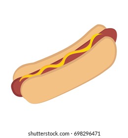 Hotdog vector isolated on plain white background