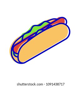 hotdog vector line icon