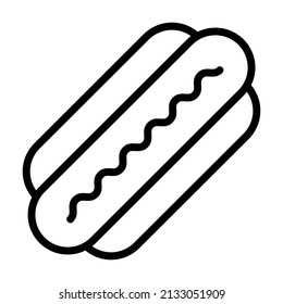 icono de línea vectorial de hotdog. Icono de línea vector simple