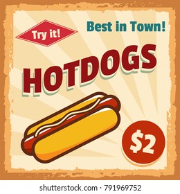 Hotdog vintage banner