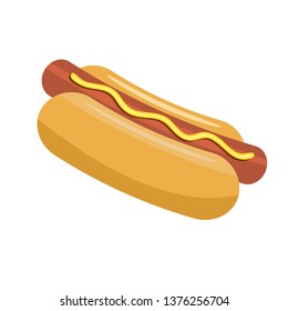 Hotdog for your food poster or menu design. Solid Vector illustration.