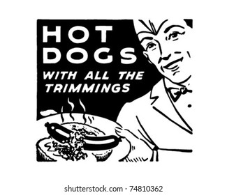 Hotdogs 3 - Retro Ad Art Banner