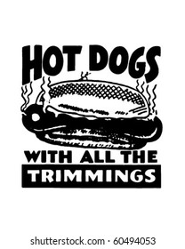 Hotdogs - Display Signage - Retro Clip Art