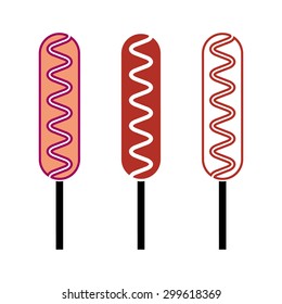 hotdogs icons set great for any use. Vector EPS10.