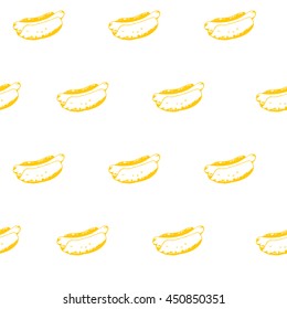 Hotdogs seamless pattern background. F