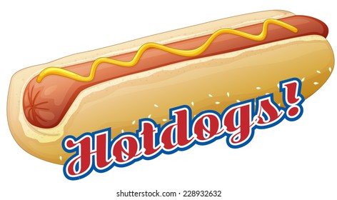Hotdogs sticker label with text