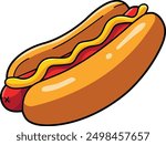 hotdogs vector image isolated, hot dogs clip art cartoon