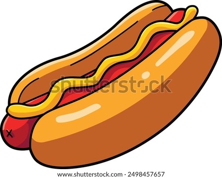 hotdogs vector image isolated, hot dogs clip art cartoon