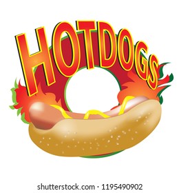  Hotdogs vector logo on white background.
