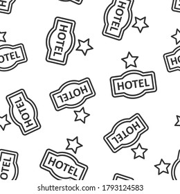 Hotel 1 star sign icon in flat style. Inn vector illustration on white isolated background. Hostel room information seamless pattern business concept.