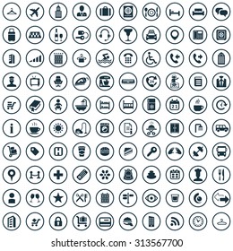 hotel 100 icons universal set for web and mobile 