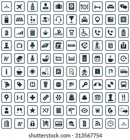 hotel 100 icons universal set for web and mobile 