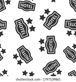 Hotel 2 stars sign icon in flat style. Inn vector illustration on white isolated background. Hostel room information seamless pattern business concept.