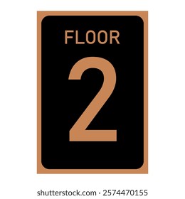 hotel 2nd floor number tag. vector illustration
