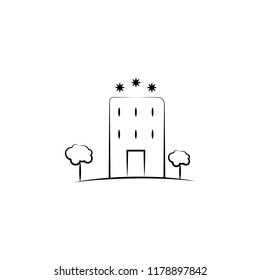 hotel 3 star icon. Element of anti aging icon for mobile concept and web apps. Doodle style hotel 3 star icon can be used for web and mobile on white background