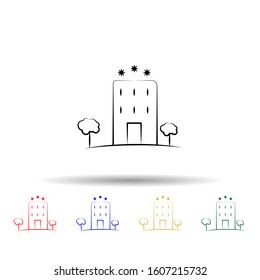 hotel 3 star multi color style icon. Simple thin line, outline vector of travel icons for ui and ux, website or mobile application