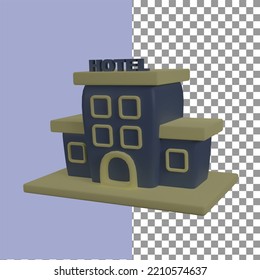 Hotel in 3d render for graphic asset web presentation or other