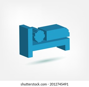 hotel 3d vector pixel logo