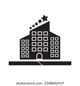 The hotel is 5 star. Universal icon for use in web and mobile UI icon editable stroke, sign, symbol outline line button isolated on white
