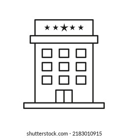 Hotel, 5 stars concept line icon. Simple element illustration. Hotel, 5 stars concept outline symbol design from summer set. Can be used for web and mobile on white background