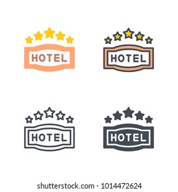 Hotel 5-star sign vector icon
