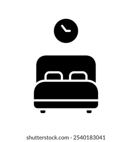 Hotel accommodation schedule icon solid vector design in trendy style