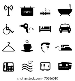 Hotel and accommodations icon set