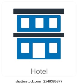 Concepto de icono de hotel y alojamiento